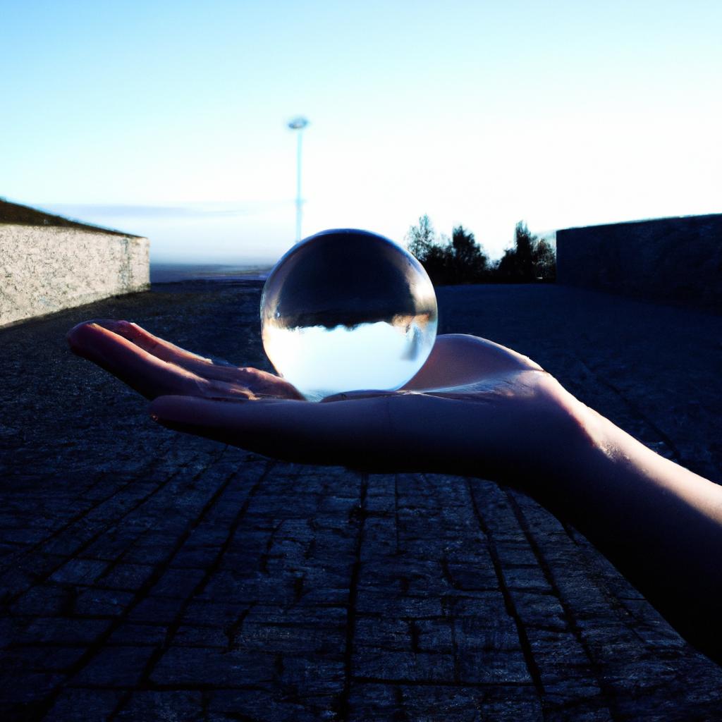 Person holding a crystal ball