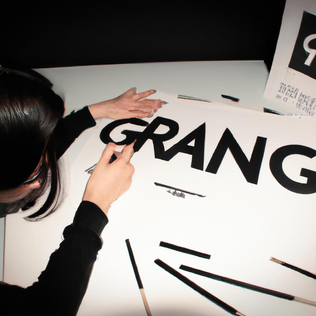 Person working with typography designs